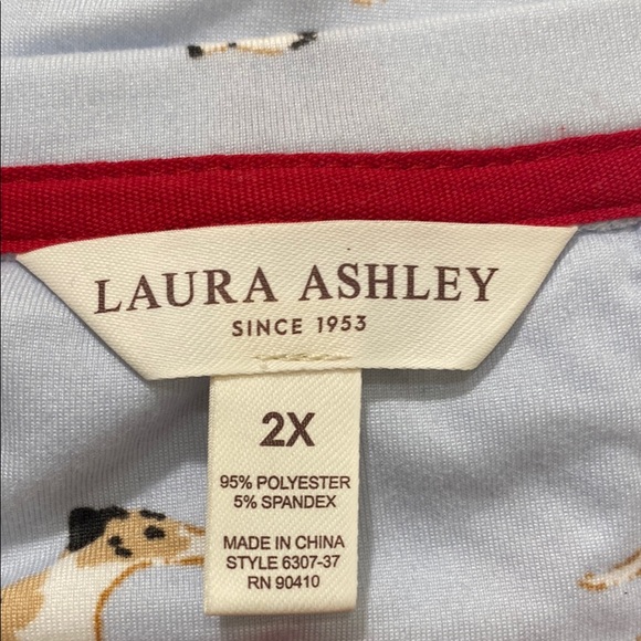 Laura Ashley Blue Dog Print Pajama Set with Red Socks new - Picture 3 of 6